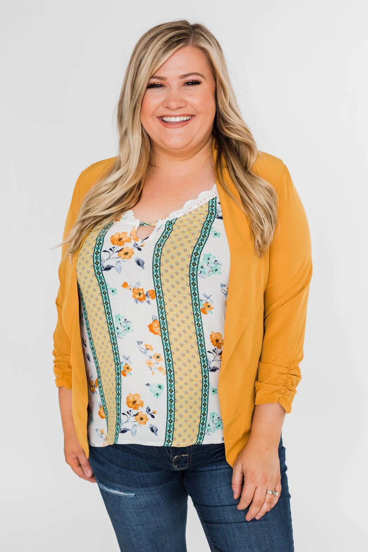 Keep It Professional Blazer- Mustard