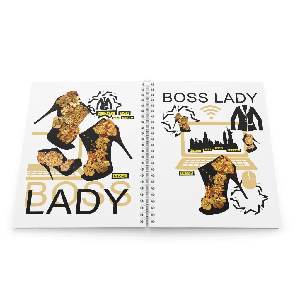 Spiral Notebook 'Boss lady work'